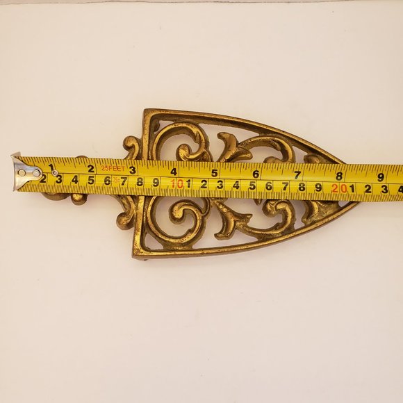 Vintage Gold Brass Kitchen Trivet Riser - Picture 5 of 9